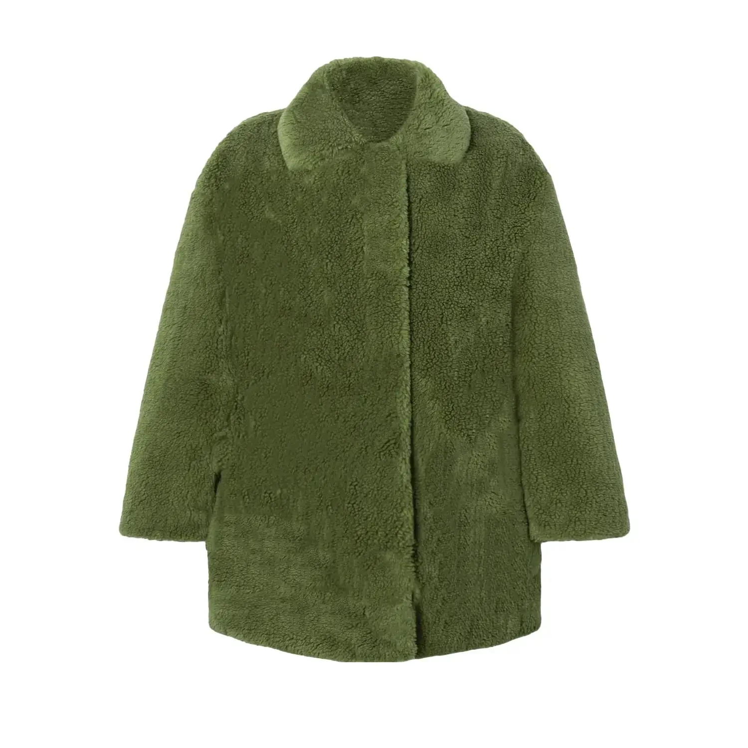 MONLAIN GREEN SHORT WOOL COAT